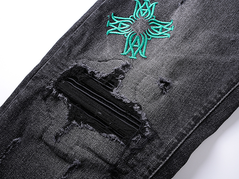 Amiri Multicolor Cross Patch Black Jeans H200 AM349