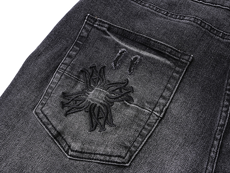 Amiri Multicolor Cross Patch Black Jeans H200 AM349