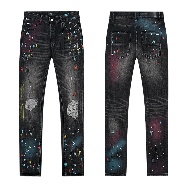 Amiri Paint Splatter Black Jeans H200 AM344
