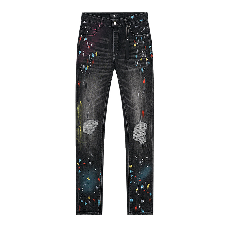 Amiri Paint Splatter Black Jeans H200 AM344