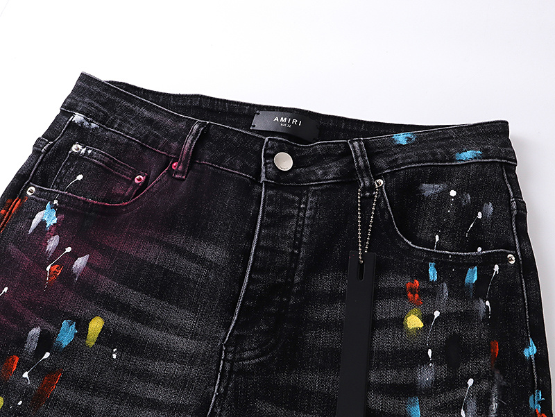 Amiri Paint Splatter Black Jeans H200 AM344