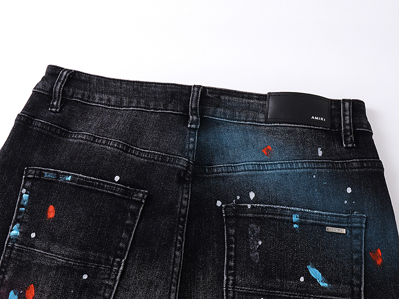 Amiri Paint Splatter Black Jeans H200 AM344