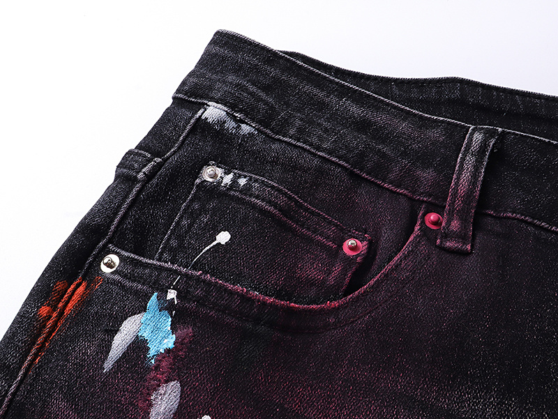 Amiri Paint Splatter Black Jeans H200 AM344
