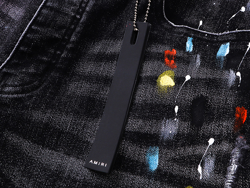 Amiri Paint Splatter Black Jeans H200 AM344