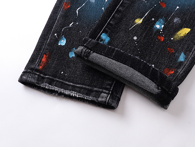 Amiri Paint Splatter Black Jeans H200 AM344