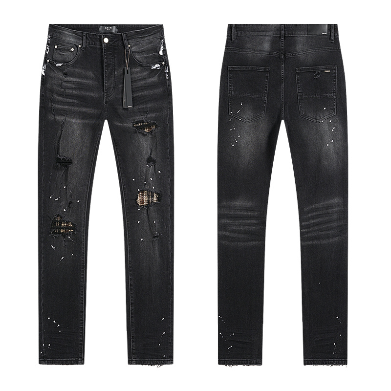 Amiri Paint Splatter Black Jeans H200 AM345