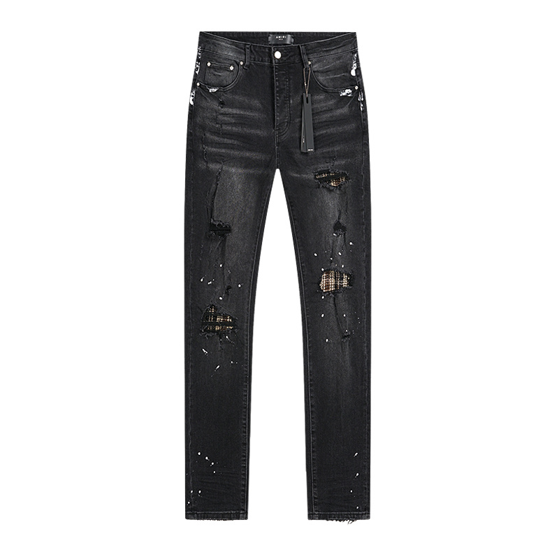 Amiri Paint Splatter Black Jeans H200 AM345