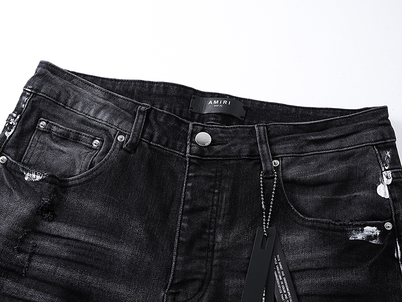 Amiri Paint Splatter Black Jeans H200 AM345