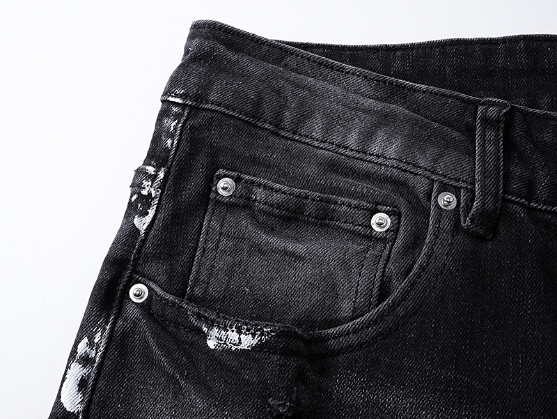 Amiri Paint Splatter Black Jeans H200 AM345