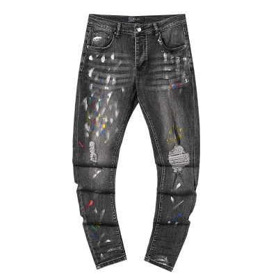 Amiri Paint Splatter Gray Jeans H200 AM326 02