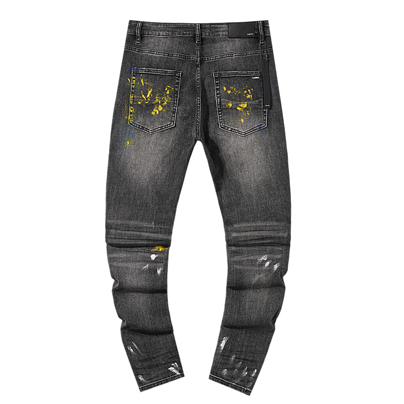 Amiri Paint Splatter Gray Jeans H200 AM326