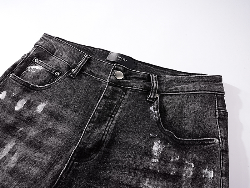 Amiri Paint Splatter Gray Jeans H200 AM326