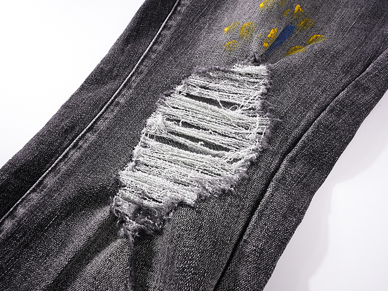 Amiri Paint Splatter Gray Jeans H200 AM326