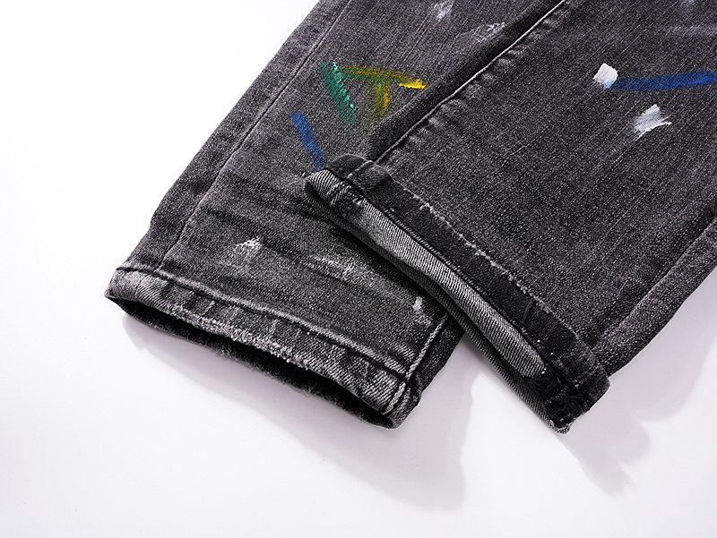 Amiri Paint Splatter Gray Jeans H200 AM326