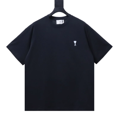 Amiri Small Heart Silicone Letter Black T-Shirt h140 02