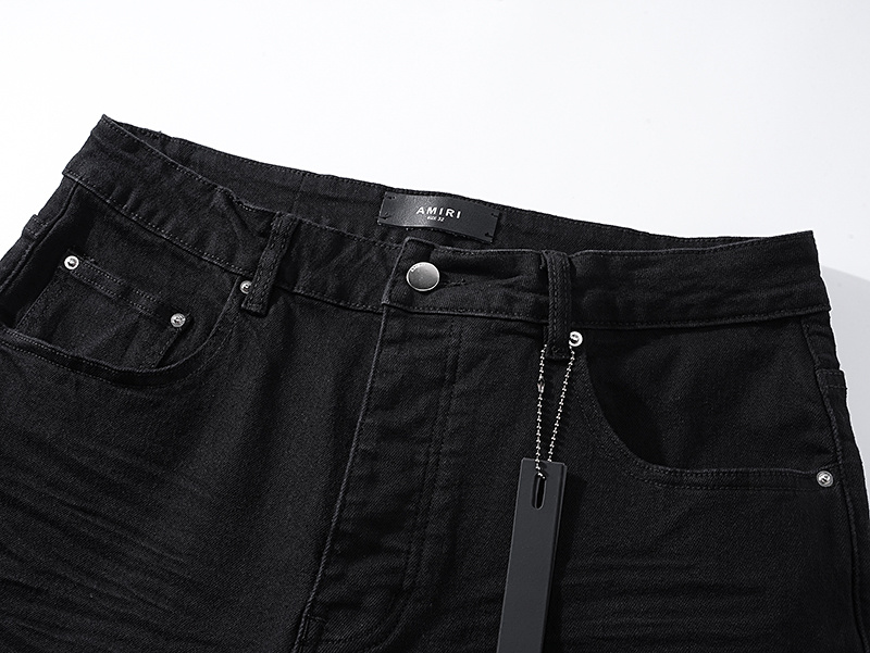 Amiri Tapered Distressed Black Jeans H200 AM330