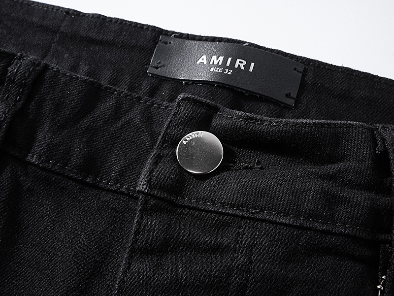 Amiri Tapered Distressed Black Jeans H200 AM330