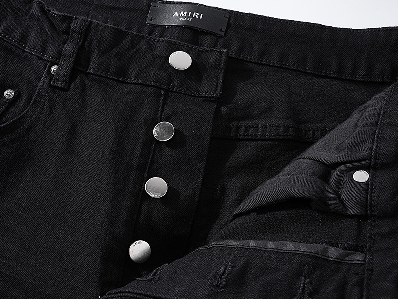 Amiri Tapered Distressed Black Jeans H200 AM330