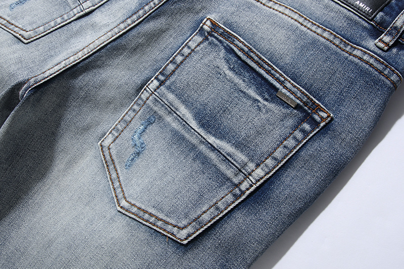 Amiri Washed Distressed Light Blue Jeans H200 AM303