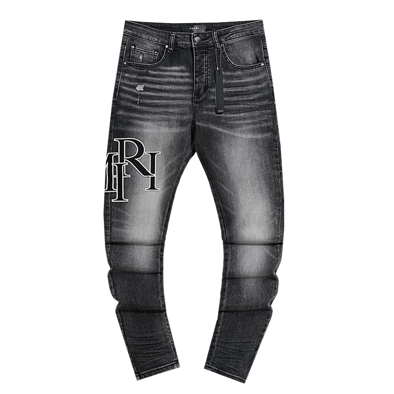 Amiri Washed Logo Black Jeans H200 AM329