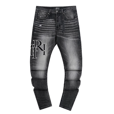 Amiri Washed Logo Black Jeans H200 AM329 02