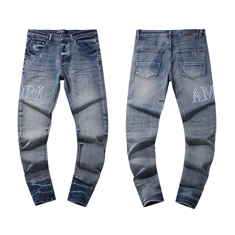 Amiri Washed Logo Light Blue Jeans H200 AM305