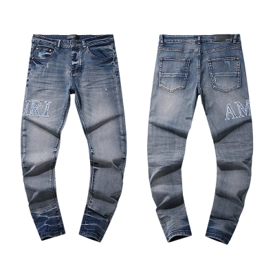 Amiri Washed Logo Light Blue Jeans H200 AM305 01