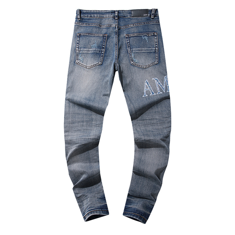 Amiri Washed Logo Light Blue Jeans H200 AM305