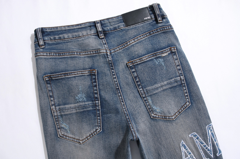 Amiri Washed Logo Light Blue Jeans H200 AM305
