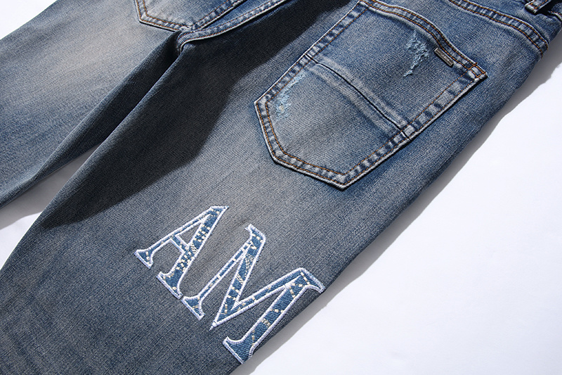 Amiri Washed Logo Light Blue Jeans H200 AM305