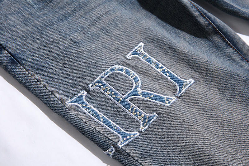 Amiri Washed Logo Light Blue Jeans H200 AM305