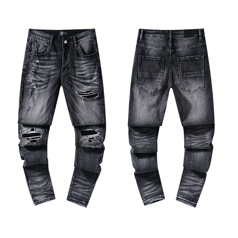 Amiri Washed Moto Black Jeans H200 AM317