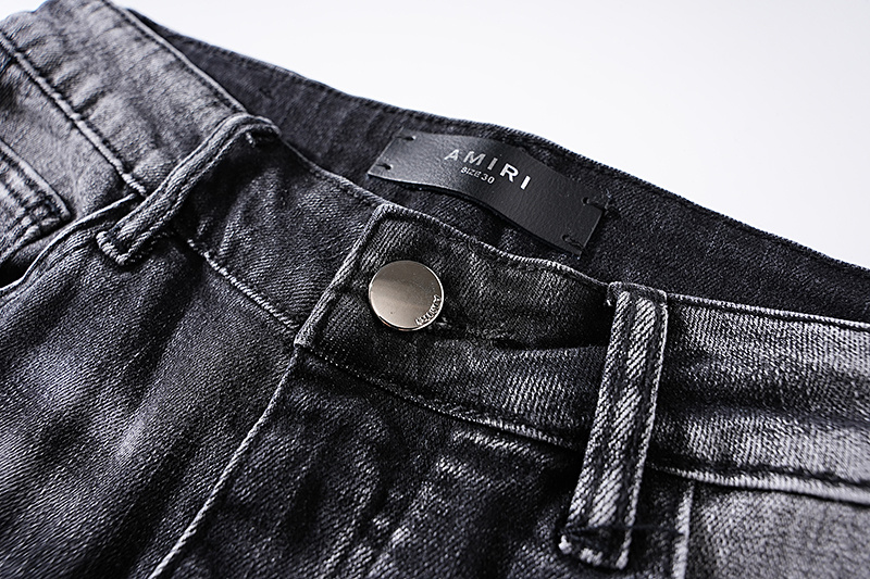 Amiri Washed Moto Black Jeans H200 AM317