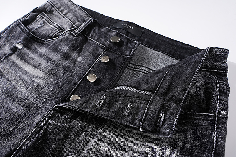 Amiri Washed Moto Black Jeans H200 AM317
