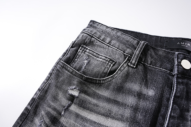 Amiri Washed Moto Black Jeans H200 AM317