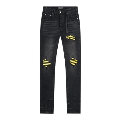 Amiri Yellow Patch Black Jeans H200 AM346 02