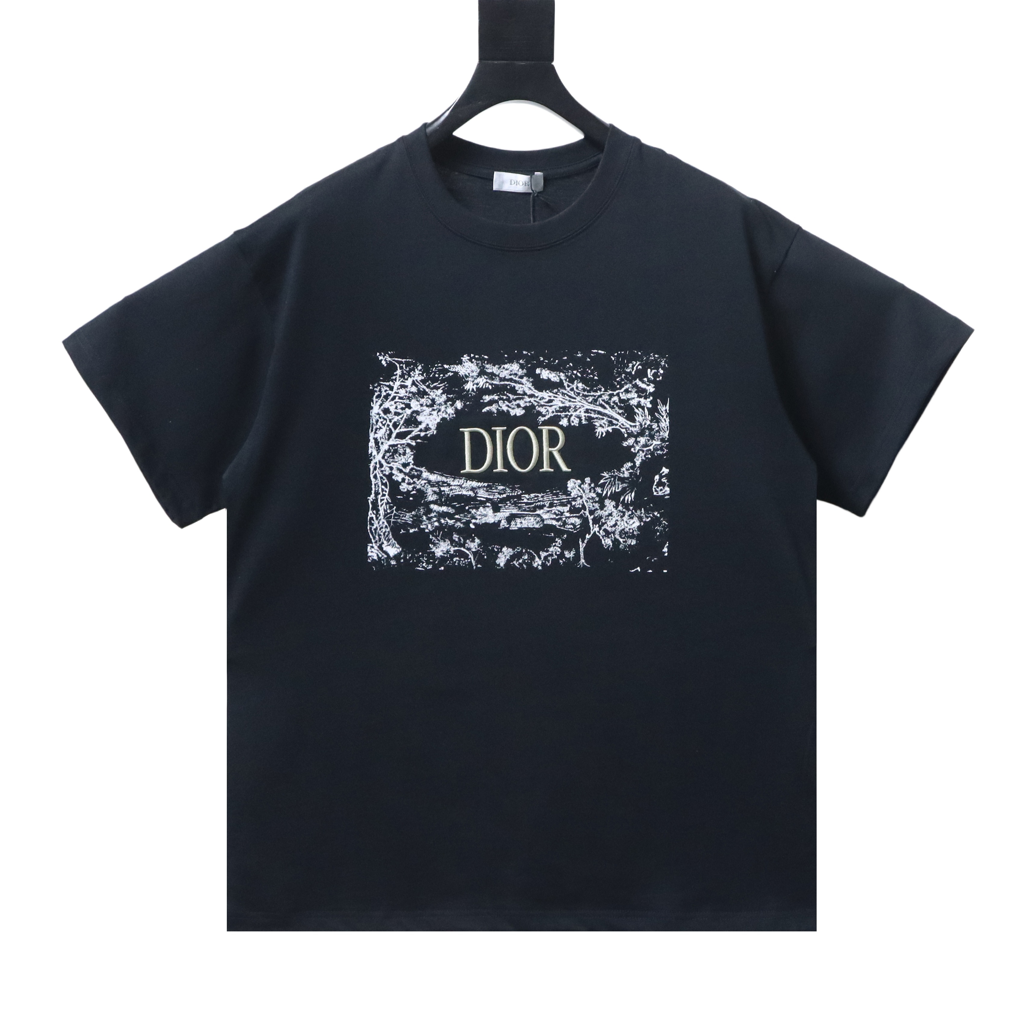 Dior 25SS Floral Puff Logo T-Shirt Burgundy H140