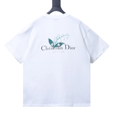 Dior 25SS Lily of the Valley Distressed Print T-Shirt White H140 01