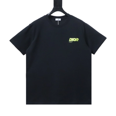 Dior 26SS 1947 Embroidered Letter T-Shirt Black H140 01