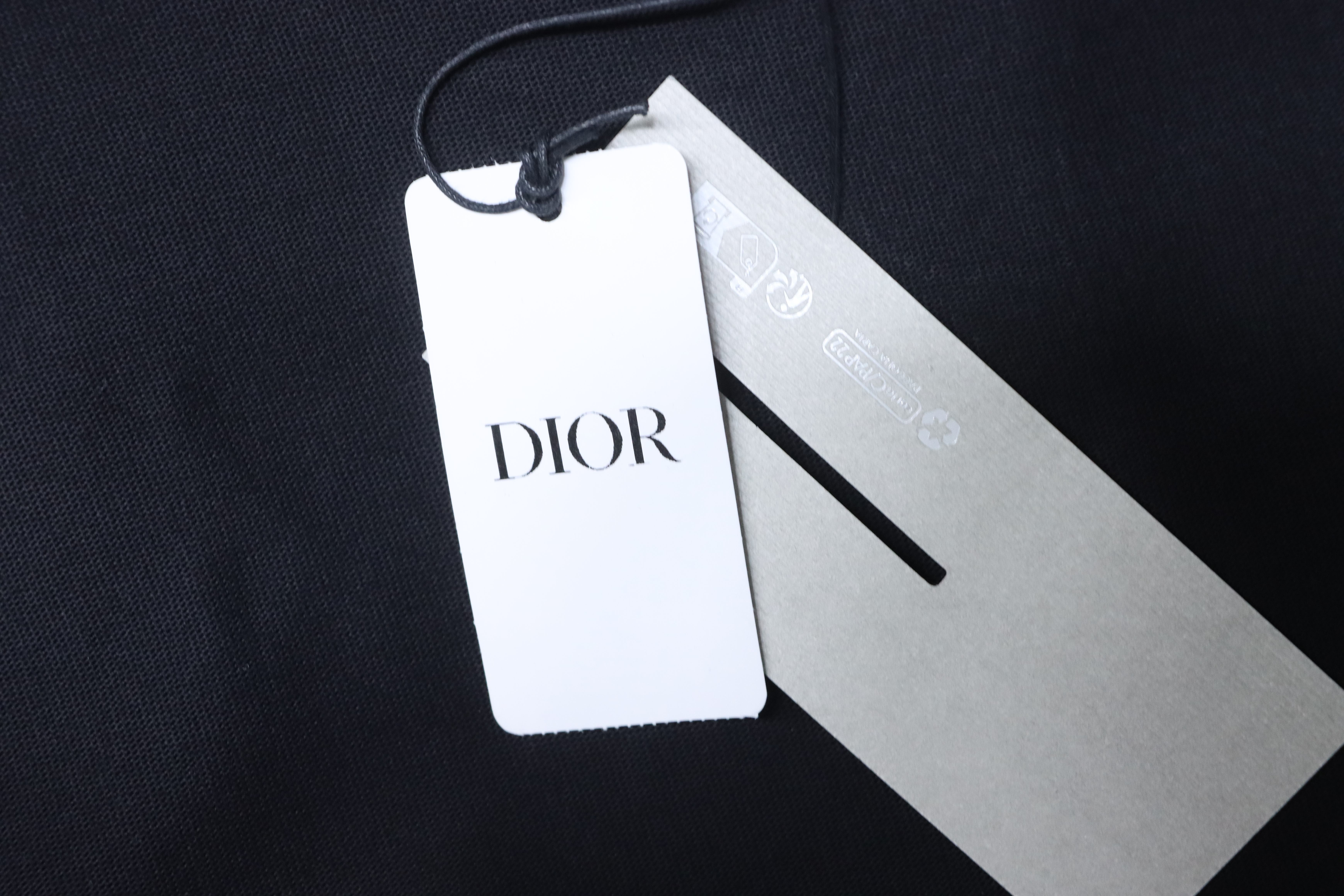 Dior 26SS All-Over Clover Embroidered T-Shirt Black H160