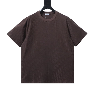 Dior 26SS All-Over Monogram Jacquard T-Shirt Brown H160 01