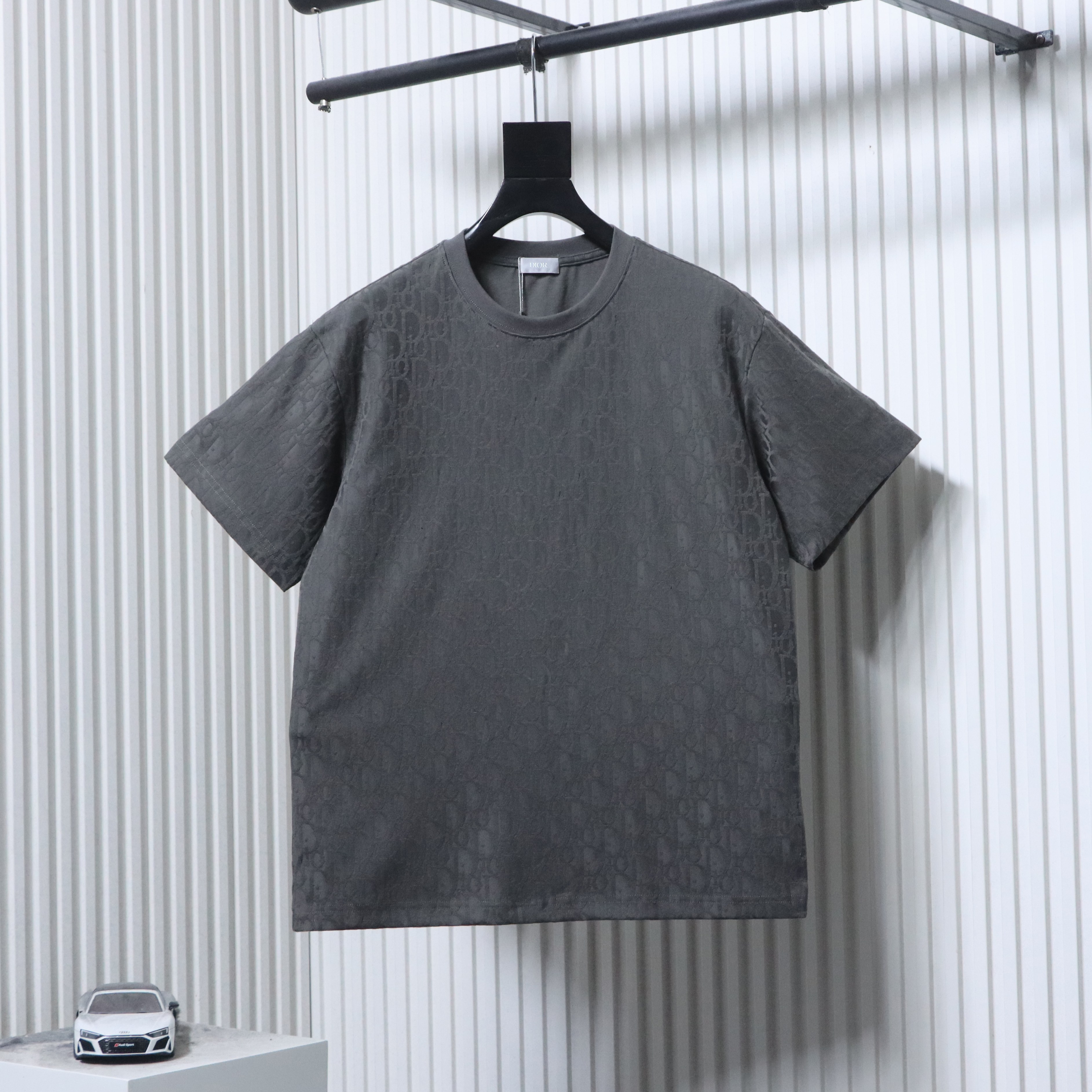 Dior 26SS All-Over Monogram Jacquard T-Shirt Grey H160