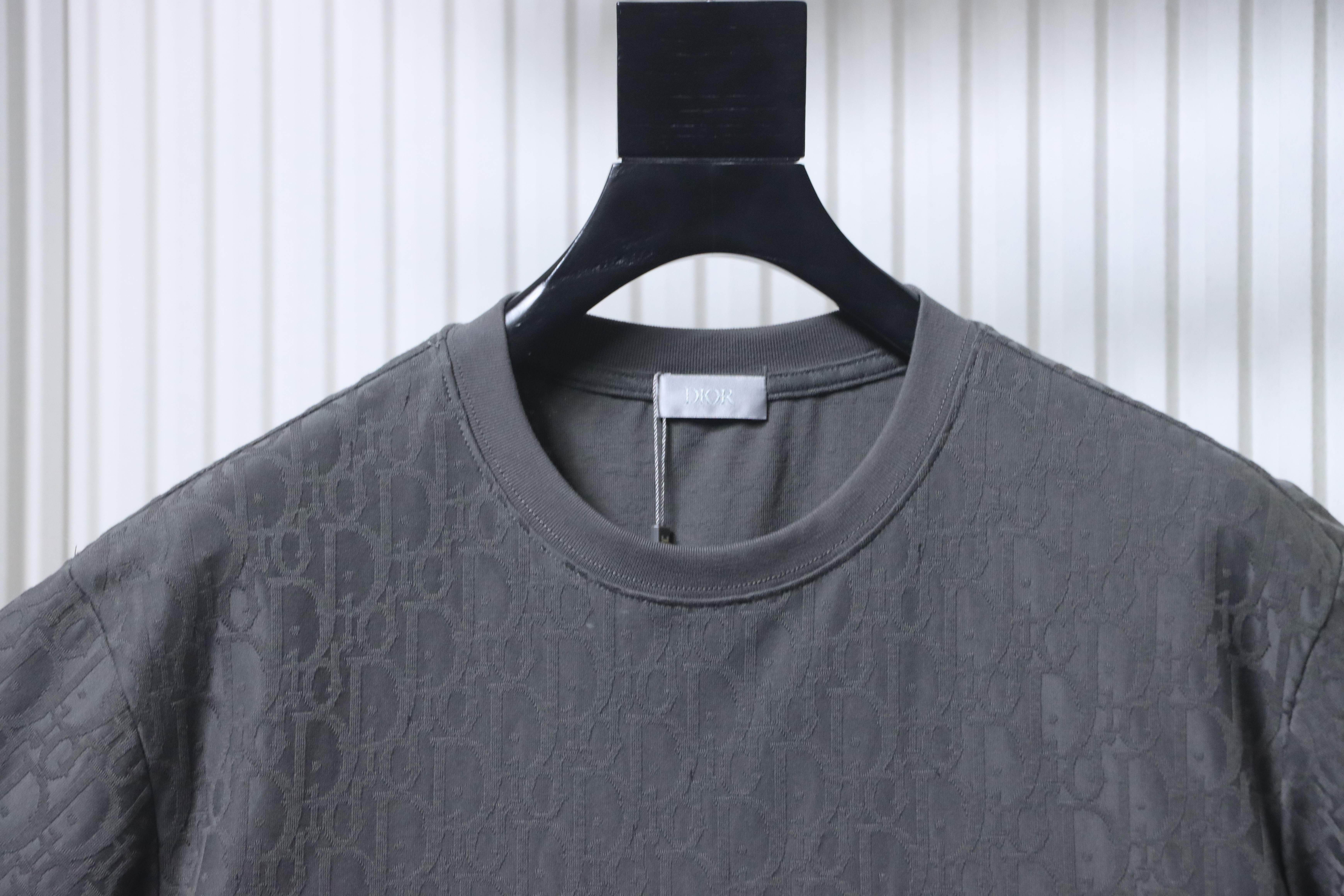 Dior 26SS All-Over Monogram Jacquard T-Shirt Grey H160