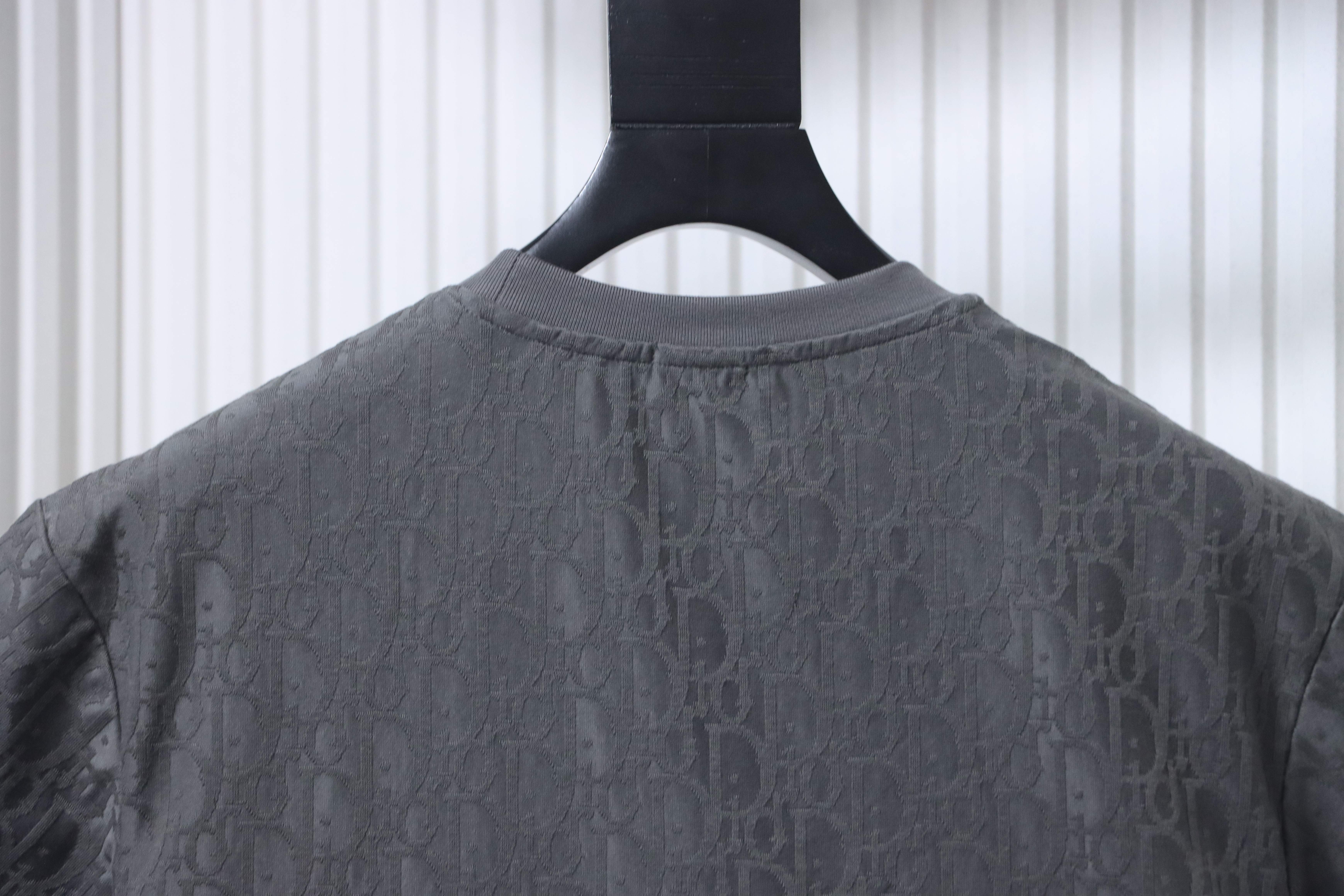 Dior 26SS All-Over Monogram Jacquard T-Shirt Grey H160