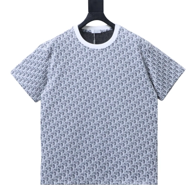 Dior 26SS All-Over Monogram Jacquard T-Shirt Grey H170 01