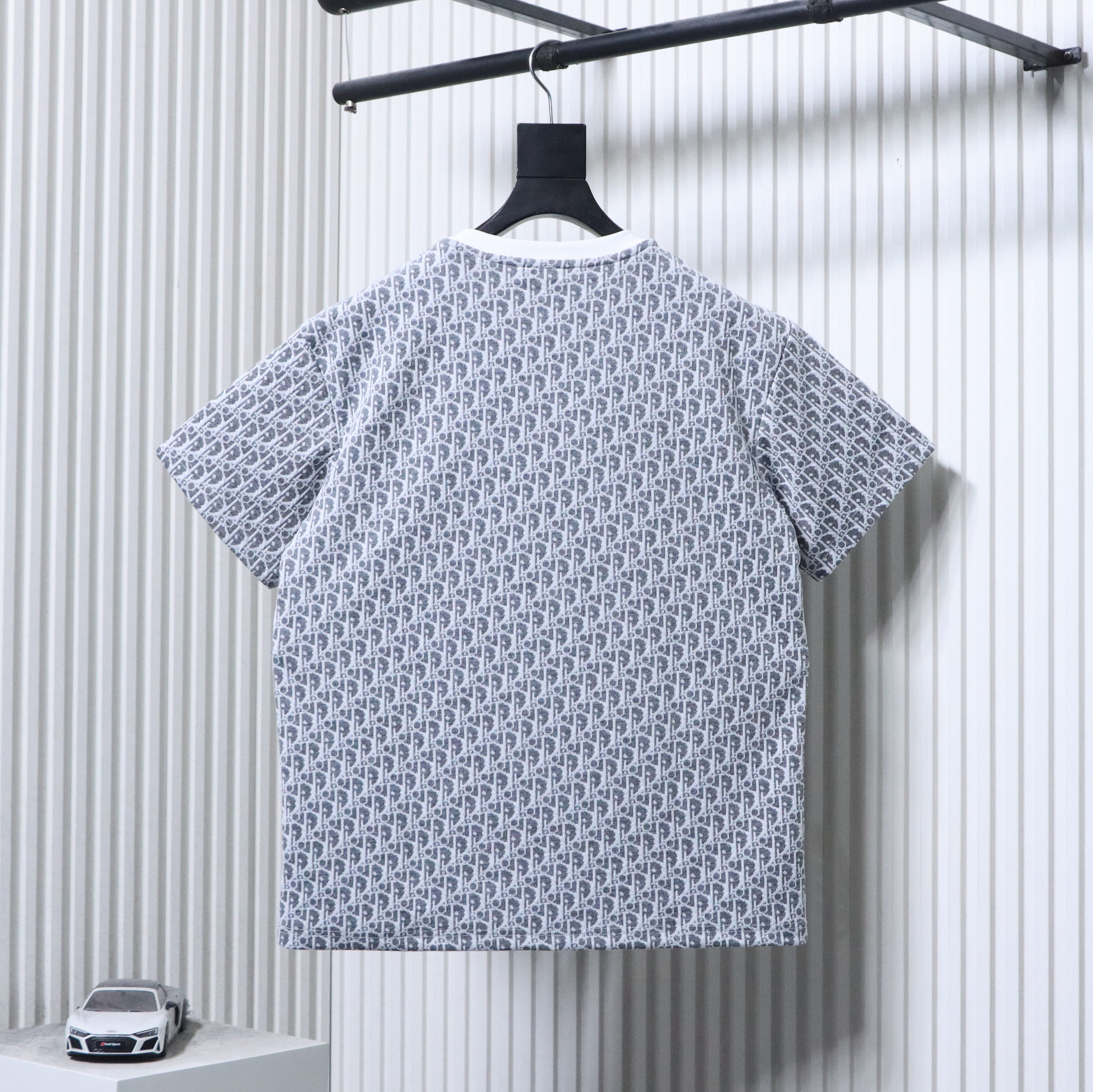 Dior 26SS All-Over Monogram Jacquard T-Shirt Grey H170