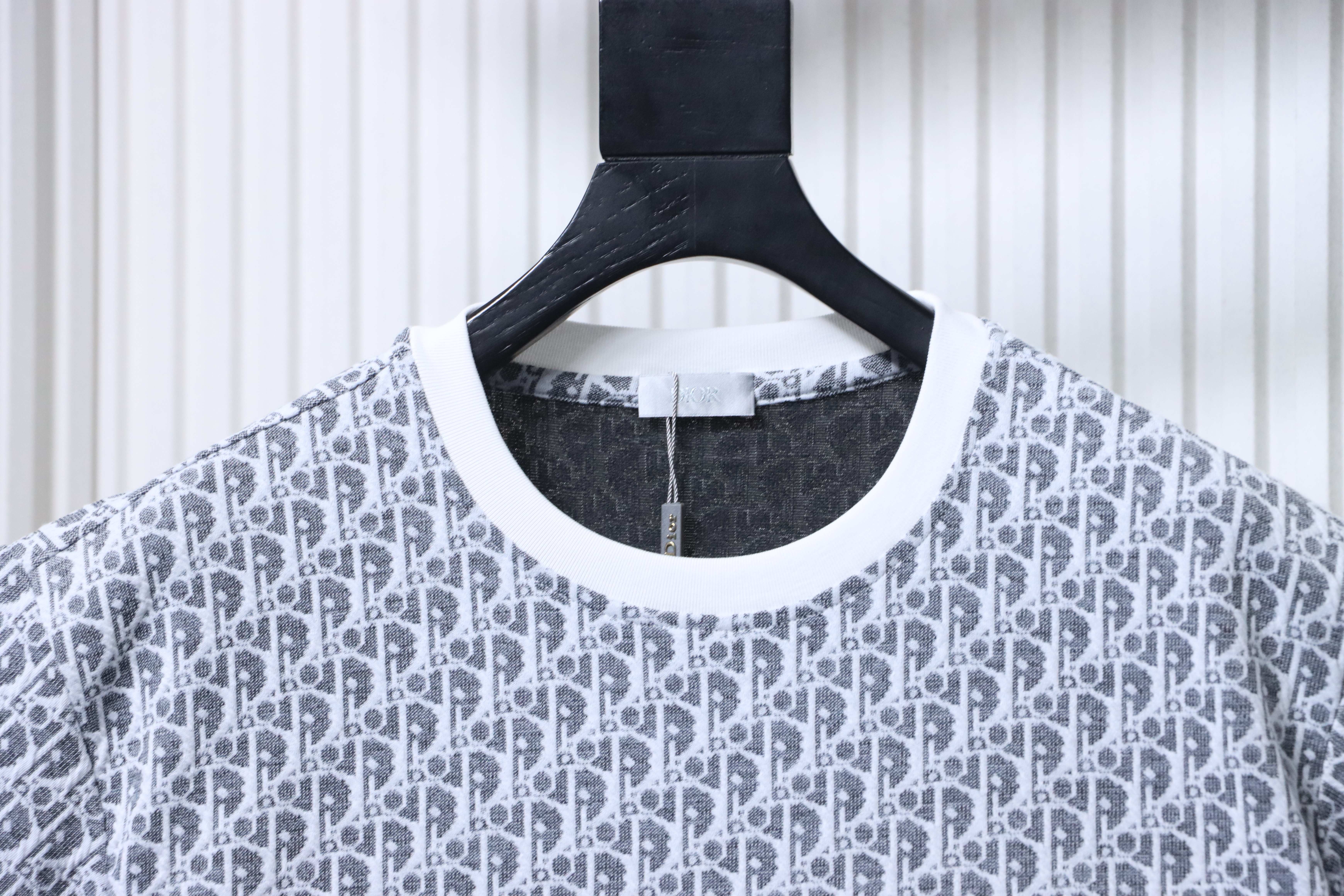 Dior 26SS All-Over Monogram Jacquard T-Shirt Grey H170