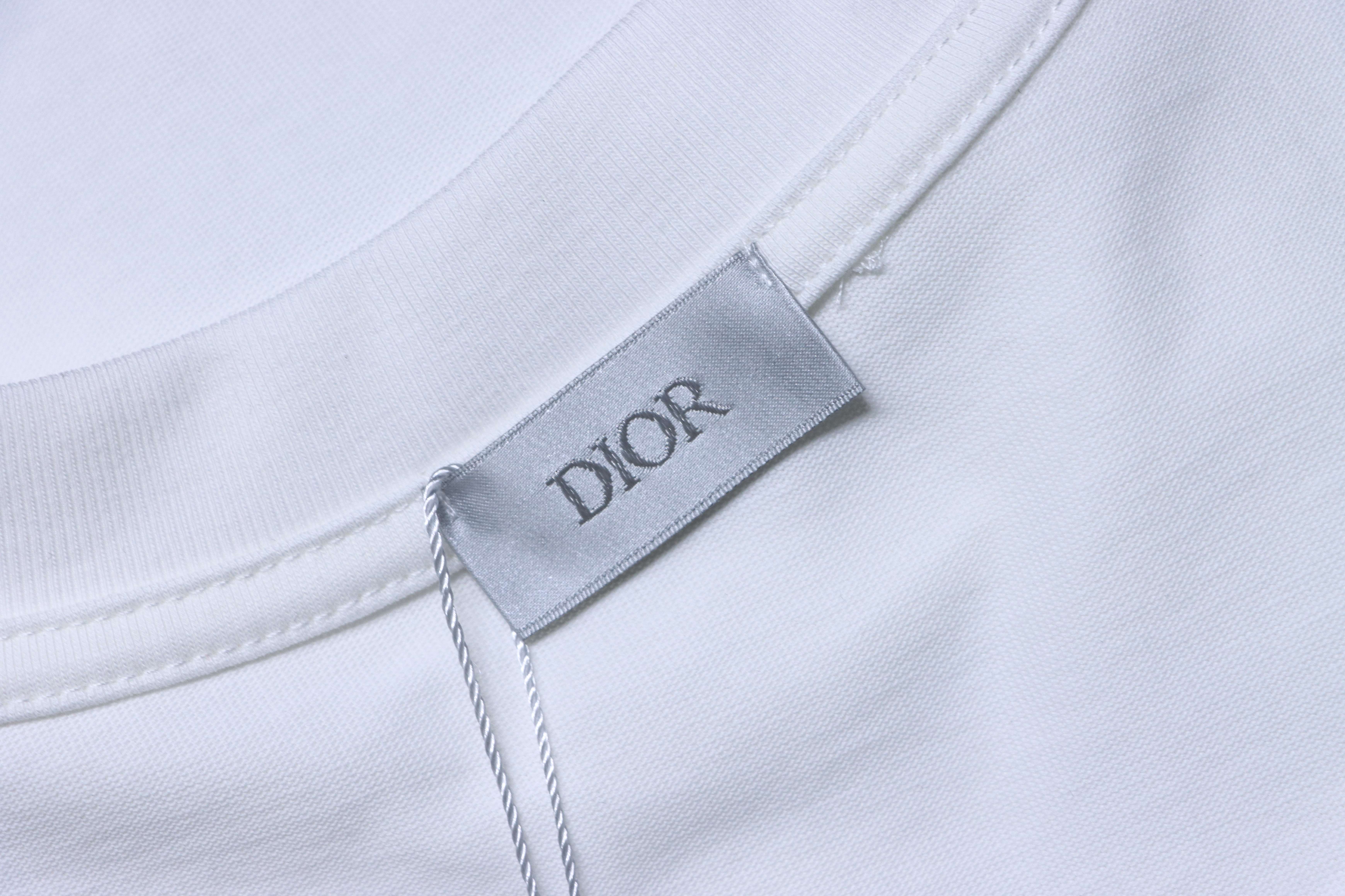 Dior 26SS Bird Silhouette Floral Print T-Shirt White H140