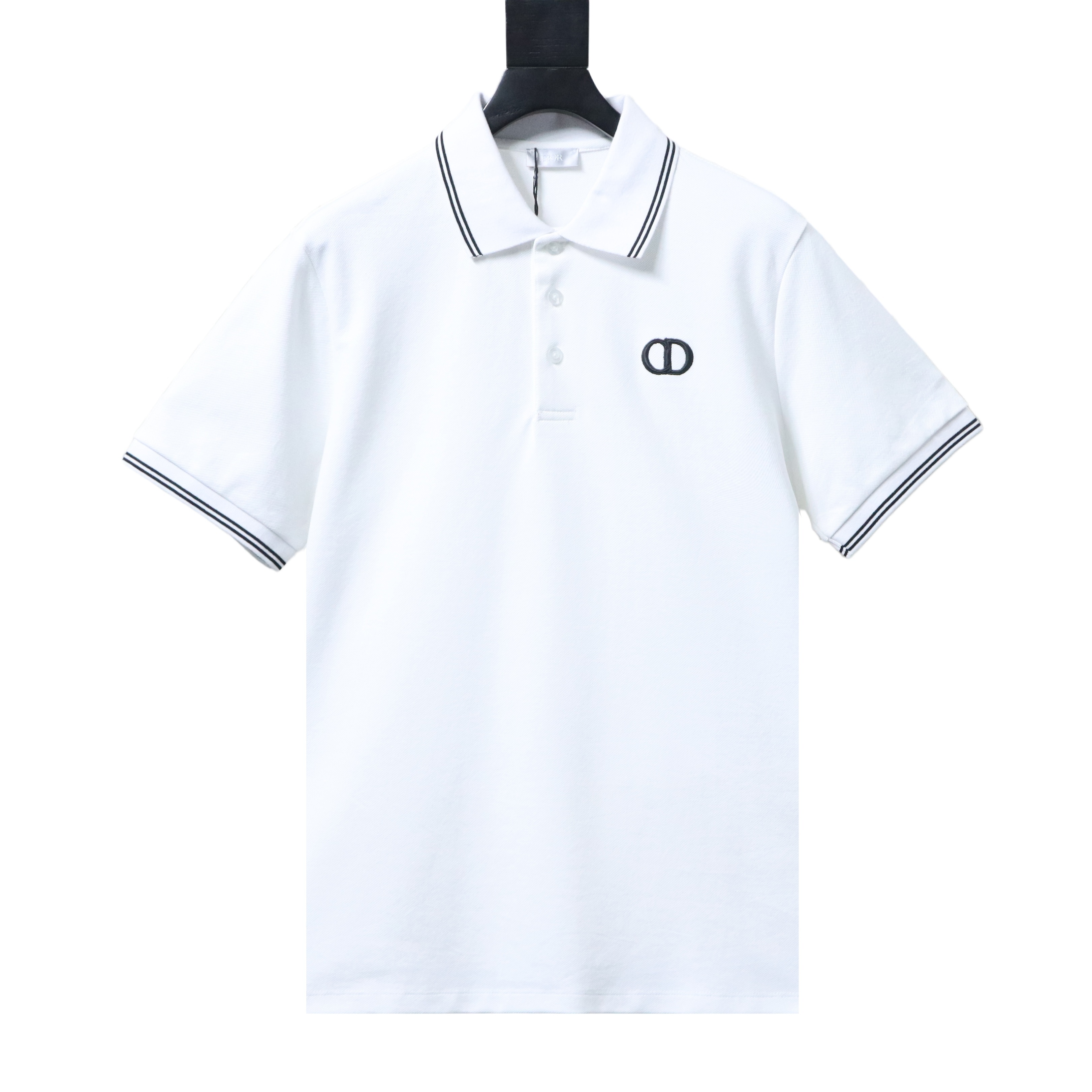 Dior 26SS Contrast Trim CD Logo Polo White h160