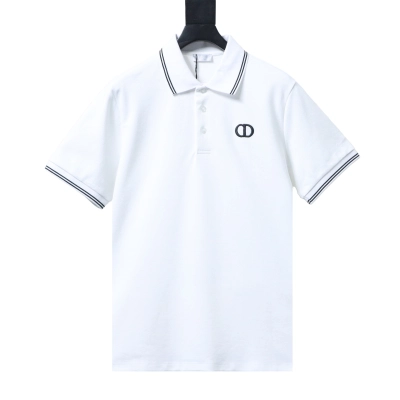 Dior 26SS Contrast Trim CD Logo Polo White h160 01